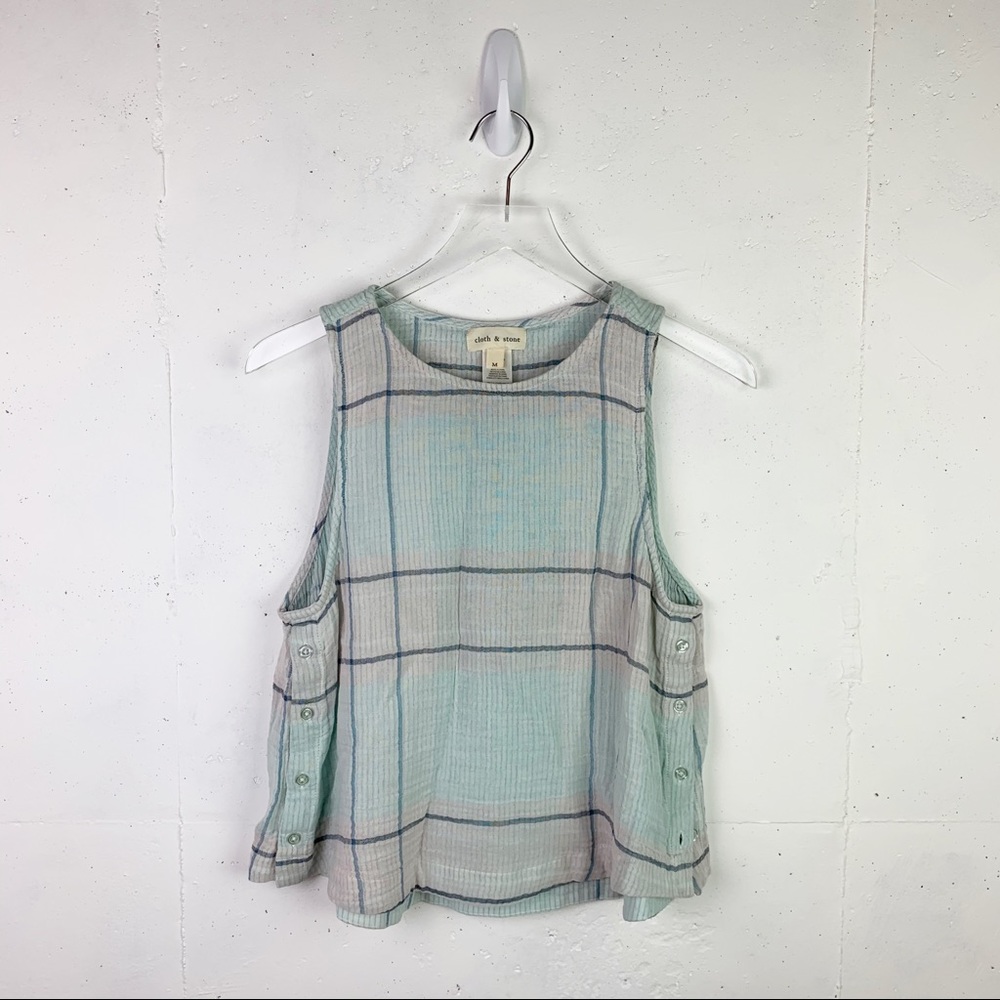 Cloth + Stone Plaid Top (NWOT)